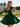 Square Satin Mini Ball Gown Prom Dress With Bow - Emerald Green