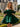 Square Satin Mini Ball Gown Prom Dress With Bow - Emerald Green