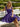 Bow Shoulder Corset Lace Up Satin Mini Ball Gown Prom Dress in Purple