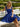 Bow Shoulder Corset Lace Up Satin Mini Ball Gown Prom Dress in Royal Blue