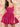 Scoop Layered Boned Mini Ball Prom Dress - Hot Pink