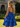 Ruffle Boned Mini Ball Gown Prom Dress With Bow in Blue