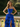 Layered Lace Up Pleated Bodice Long Ball Gown Prom Dress in Royal Blue