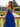 Layered Lace Up Pleated Bodice Long Ball Gown Prom Dress in Royal Blue