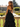 Layered Lace Up Pleated Bodice Long Ball Gown Prom Dress in Black