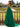Layered Lace Up Pleated Bodice Long Ball Gown Prom Dress in Emerald Green