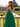 Layered Lace Up Pleated Bodice Long Ball Gown Prom Dress in Emerald Green