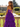 Layered Lace Up Pleated Bodice Long Ball Gown Prom Dress in Purple
