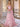 Spaghetti Strap Layered Lace Up Pleated Bodice Ball Gown Prom Dress - Pink