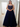 Spaghetti Strap Hot Fix Crystal Lace Up Bodice Ball Gown Prom Dress - Navy Blue