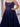 Spaghetti Strap Hot Fix Crystal Lace Up Bodice Ball Gown Prom Dress - Navy Blue
