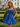 Scoop Neck Lace Satin Bodice Mini Ball Gown Prom Dress in Royal Blue