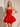 Bodice Lace Up Scoop Neck Mini Ball Gown Puffy Prom Dress in Red