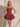 Bodice Lace Up Scoop Neck Mini Ball Gown Puffy Prom Dress in Burgundy
