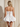 Bodice Lace Up Scoop Neck Mini Ball Gown Puffy Prom Dress in White