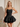 Bodice Lace Up Scoop Neck Mini Ball Gown Puffy Prom Dress in Black