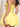 Two Pieces Bodice Bubble Summer Mini Dress in Yellow