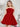 Pleated Satin Mini Ball Gown Prom Dress - Red