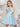 Pleated Satin Mini Ball Gown Prom Dress - Baby Blue