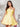 Asymmetrical Strapless Pleats A-Line Mini Prom Dress - Yellow