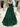 Boned Top Strapless Beaded Ball Gown Prom Dress With Bow - Dark Green
