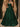 Boned Top Strapless Beaded Ball Gown Prom Dress With Bow - Dark Green