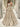 Boned Top Strapless Beaded Ball Gown Prom Dress With Bow - Champagne