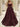 Boned Top Strapless Beaded Ball Gown Prom Dress With Bow - Burgundy