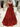 Boned Top Strapless Beaded Ball Gown Prom Dress With Bow - Red