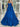 Boned Top Strapless Beaded Ball Gown Prom Dress With Bow - Royal Blue