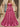 Boned Top Strapless Beaded Ball Gown Prom Dress With Bow - Hot Pink