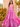 Boned Top Strapless Beaded Ball Gown Prom Dress With Bow - Hot Pink
