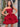 Lace Embroidery Boned Ruffle Mini Ball Gown Prom Dress - Red