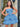 Lace Embroidery Boned Ruffle Mini Ball Gown Prom Dress - Blue