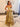 Ruffle Strapless Sparkly Ball Gown Prom Dress - Gold