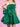 Pleats Big Bow Ruffle Mini Prom Dress - Green