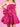 Pleats Big Bow Ruffle Mini Prom Dress - Hot Pink