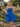 Pleats Big Bow Ruffle Mini Prom Dress - Royal Blue