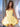 Strapless Puffy Boned Mini Prom Bridal Dress - Yellow