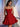 Made Flower Bows Layered Boned Ball Gown Mini Prom Dress - Red