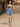 Removable Big Bow Bridal Prom Mini Dress - Dusty Blue