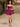 Removable Big Bow Bridal Prom Mini Dress - Fuchsia