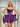 Removable Big Bow Bridal Prom Mini Dress - Purple