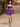 Removable Big Bow Bridal Prom Mini Dress - Purple