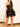 Feather Pleated Ruffle Satin Mini Ball Gown Prom Dress - Black