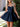 Strapless Boned Mini Ball Gown Prom Dress - Navy Blue