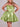 Ruffle Satin Mini Ball Gown Prom Dress With Bow - Sage Green