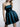 Waist Belt Strapless Satin Mini Ball Gown Prom Dress - Peacock Blue
