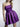 Waist Belt Strapless Satin Mini Ball Gown Prom Dress - Purple