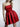 Waist Belt Strapless Satin Mini Ball Gown Prom Dress - Red